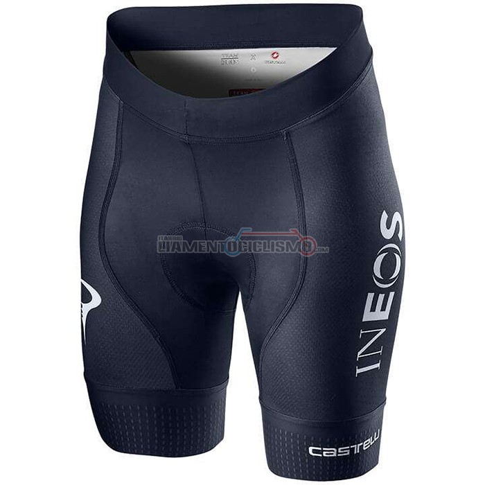 Abbigliamento Ciclismo Donne Ineos Grenadiers Manica Corta 2020 Rosso Scuro Blu